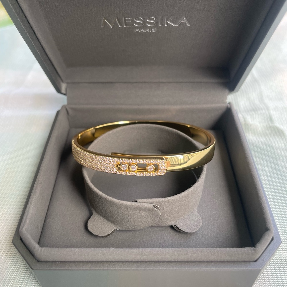 Messika Gold Diamond Pavé Bangle Bracelet